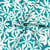 Tissu Coton stretch imprimé Fleurs blanches sur fond Bleu canard