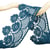 Bobine 13,7m guipure fleurs 45mm Bleu canard