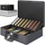 Caisse à Monnaie Professionnelle XL 36x27x11cm- Coffret Monnaie Acier- Monnayeur, 2 clés Compartiments monnaie-Poignée Robuste- ACROPAQ