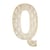 Lettre Q en bois Alphabet géant ajouré 24 cm