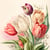 Lot de 4 serviettes en papier découpage collage 33 cm FLEUR TULIPE F 116