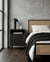 Meuble de Rangement de Bureau Noir en Métal Acier Thermolaqué avec 2 Étagères Style Moderne Industriel