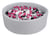 Piscine à balles pour enfant, diamètre env.125 cm, Aire de jeu + 900 balles noir, blanc, rose,gris - Velinda