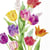 Lot de 4 serviettes en papier découpage collage 33 cm FLEUR TULIPE FA 120 XL