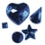 Pierres strass acrylique à  coller, 3-12 mm, 5 sortes, 58pces, bleu foncé