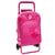 Sac à dos à roulettes Barbie Fleur rose 35 CM - Maternelle