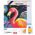 Mini Diamond Painting Broderie Diamant Figured’Art 25x25cm toile tendue sur châssis en bois - diamants ronds - Flamant Rose Abstrait Pop Art