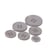 Lot de 3 boutons ronds 4 trous classique gris