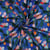 Tissu Viscose stretch Digital Laura fleurs Rose sur fond Bleu cobalt