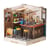 Relax Bar - Book Nook Kit DIY - Maquette 3D Bois Miniature avec Vitrine - Serre-Livres