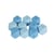 Perles en silicone Hexagone, 14mm ø, tons bleu clair, 10 pces