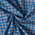Tissu Seersucker Bicolore Carreaux beige sur fond Bleu roi