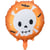 Ballon Aluminium Hélium Orange Crâne - 35 cm