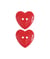 Carte de 2 boutons cœurs – 22 x 22 mm – Rico Design Rouge