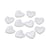 30 perles cabochon forme cœur acrylique Blanc Nacré 14 mm - A coller Dos Plat - création diy
