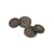 Lot de 3 boutons bio résine 4 trous marron
