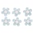 Sticker déco:Fleurs papier av.demi - perle, bleu clair, av.dot adhésif, 20 pces