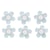 Sticker déco:Fleurs papier av.demi - perle, bleu clair, av.dot adhésif, 20 pces