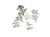 10 Petites breloques fines fleur strié 12.5*10mm laiton plaqué argent 925