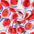 Tissu Viscose imprimé Shaun belles tomates Rouge sur fond Blanc