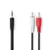 Nedis Câble répartiteur audio jack 3,5 mm vers 2 RCA stéréo 3 m Noir