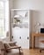 Armoire de Rangement Blanche en Métal avec Étagères Ouvertes 2 Portes Bureau Home Office Moderne