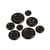Lot de 3 boutons ronds 4 trous noir