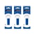 3 recharges pour marqueur - Effaçable - V-Board Master - Pilot - Bleu - Pointe moyenne