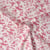 Tissu Coton imprimé aspect toile Mésange Cerise sur fond Blanc
