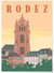 Affiche ville Rodez | A3 : 29,7x42cm