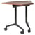 Bureau d'Angle Marron Foncé Structure en Métal Plateau en MFC 90 x 64 cm Pliable avec Roulettes Style Moderne