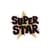 Ecusson  message super star 4cm x 4,3cm
