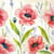 Lot de 4 serviettes en papier découpage collage 33 cm FLEUR COQUELICOT ROUGE FA 1040