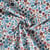 Tissu Double gaze de Coton Fleuris bleu Arya sur fond Ecru