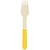 8 Fourchettes en Bois Jaune Curry/Or