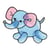 Ecusson thermocollant animal ballon éléphant 3.5x3cm