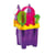 Seau de plage garni château fort 7 pièces violet paillettes - androni - jeux de sable