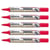 Lot de 5 marqueurs permanents PENTEL MAXIFLO NLF50 - Pointe conique 2 mm - Rouge
