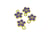 6 Breloques petite fleur émaillée 11*9mm doré et violet