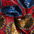 Tissu Wax africain n°607 sur fond Rouge