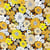 Tissu Coton enduit Ibiza jaune sur fond Noir