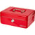 Caisse à monnaie - Rouge - Métal - 5 compartiments - 20cm
