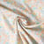 Tissu Popeline de Coton légère Fleurs pastel abricot, bleu ciel et vert tendre sur fond Blanc cassé