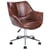 Chaise de Bureau Marron en Cuir PU Hauteur Réglable Pivotante Chaise pour Espace de Travail Elégant