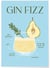 Affiche Cocktail Gin Fizz 2 | A3 : 29,7x42cm