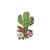 Lot de 3 écussons thermocollants cactus pivoine 6,3cm x 3,5cm