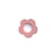 Bouton fleur coeur blanc 18mm fuchsia