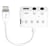 Avizar Adaptateur Lightning vers Lightning, USB-C et Double Jack 3.5mm 12 cm Blanc