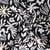 Tissu Jacquard Sunli motif floral Blanc sur fond Noir profond