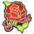 Ecusson thermocollant luminescent rose & love 4 cm x 5 cm